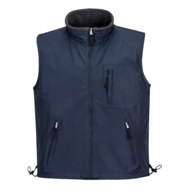 Image of Portwest Mens Fleece Lined Reversible Bodywarmer S418NAR4XL Colour: Navy