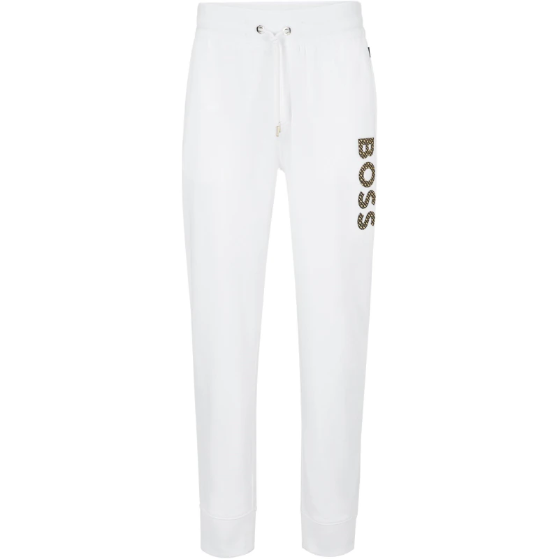 Image of Boss Mens Closed Hem Jersey Joggers White male XL