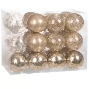 Image of Weihnachtsbaumkugeln Champagner 24-tlg. 6cm