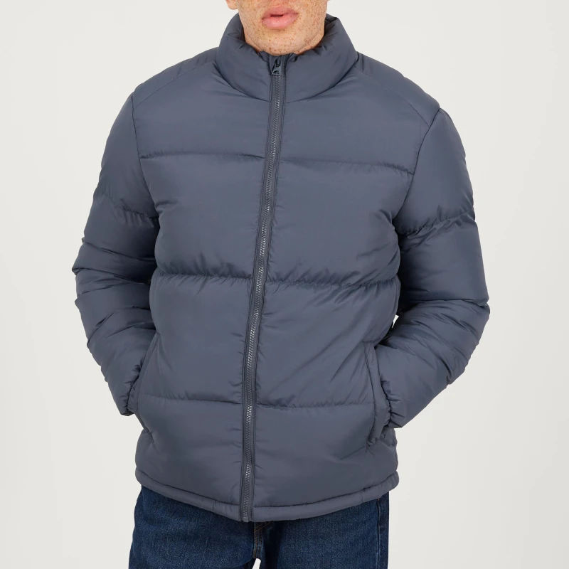 Image of Brave Soul Brave Soul Men Funnel Neck Padded Jacket in Blue Size: 2X-large Blue XXL Male 5063487271306