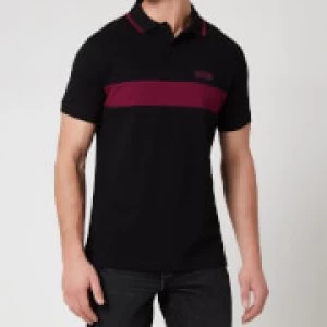 Image of Barbour International Mens Box Stripe Polo Shirt - Black - M