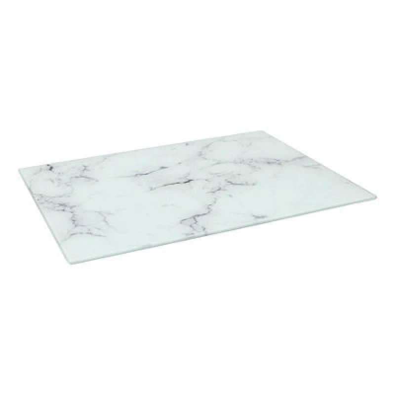 Image of Harbour Housewares Glass Chopping Board - 40 X 30Cm Marble Kitchen Dining Place Mats Cutting Mat Worktop Saver Cooking & Food Prep