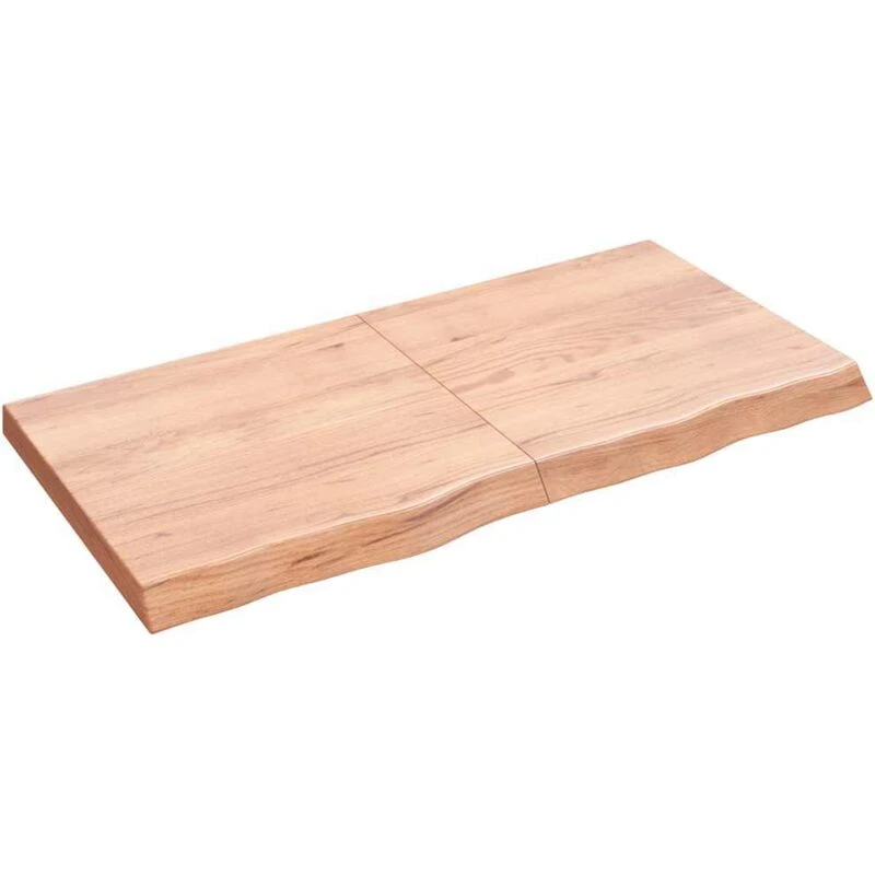 Image of Vidaxl Table Top Light Brown 120X60X(2-6) Cm Treated Solid Wood Oak, Brown 3156376