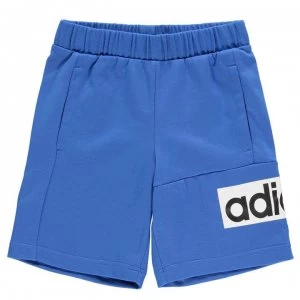 Image of adidas Box Logo Shorts Junior Boys - Blue/Wht/Blk