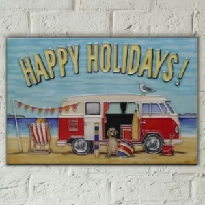 Image of Happy Holidays Campervan 8 x 12 Tile