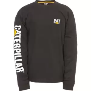 Image of Caterpillar Mens Trademark Banner Long Sleeve T-Shirt Black S