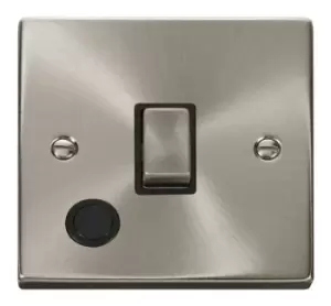 Image of Click Scolmore Deco Satin Chrome 1 Gang Double Pole Switch 20A With Black Ingot - VPSC522BK