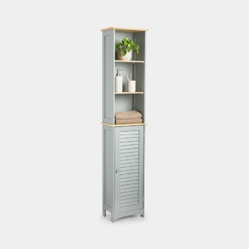 Image of VonHaus Shrewsbury Grey Tallboy Bathroom Cabinet Grey unisex One Size