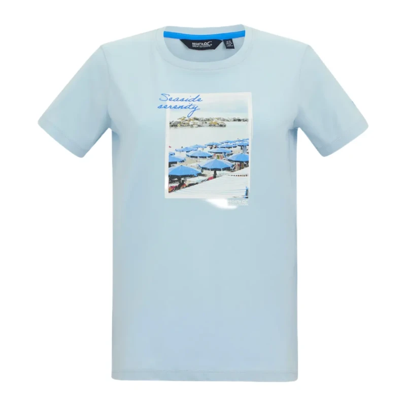 Image of Regatta Womens Filandra IX Short Sleeved Graphic T-Shirt in Pale Blue Size: 22 Pale Blue Female 22
