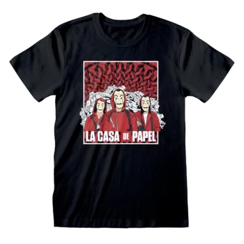Image of La Casa De Papel - Group Shot Unisex Medium T-Shirt - Black