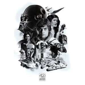 Image of Star Wars 40th Anniversary - Montage Maxi Poster