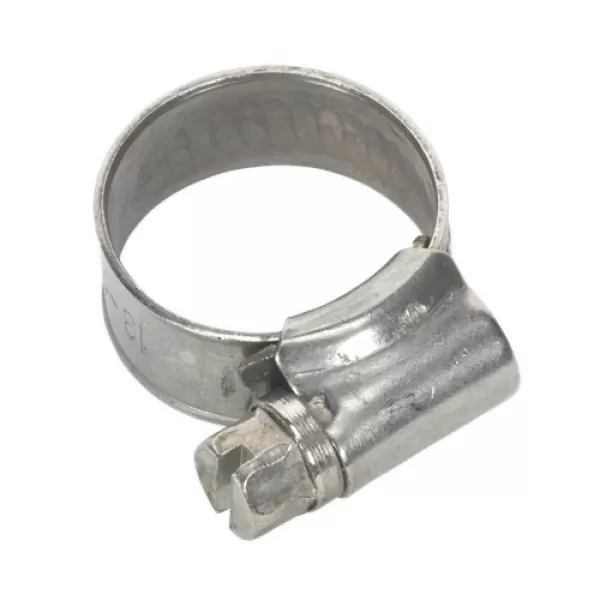 Image of Genuine SEALEY SHCSSM00 Hose Clip Stainless Steel Ø13-19mm Pack of 10