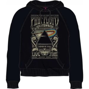 Image of Pink Floyd - Carnegie Hall Poster Mens Small Hooded Top - Black