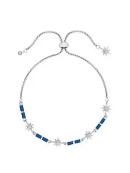 Image of Jon Richard Jon Richard Rhodium Plated Fine Star Baguette Toggle Bracelet, Silver, Women