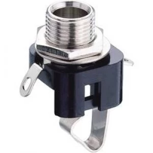 Image of 6.35mm audio jack Socket vertical vertical Number of pins 2 Mono Black Lumberg KLBM 3