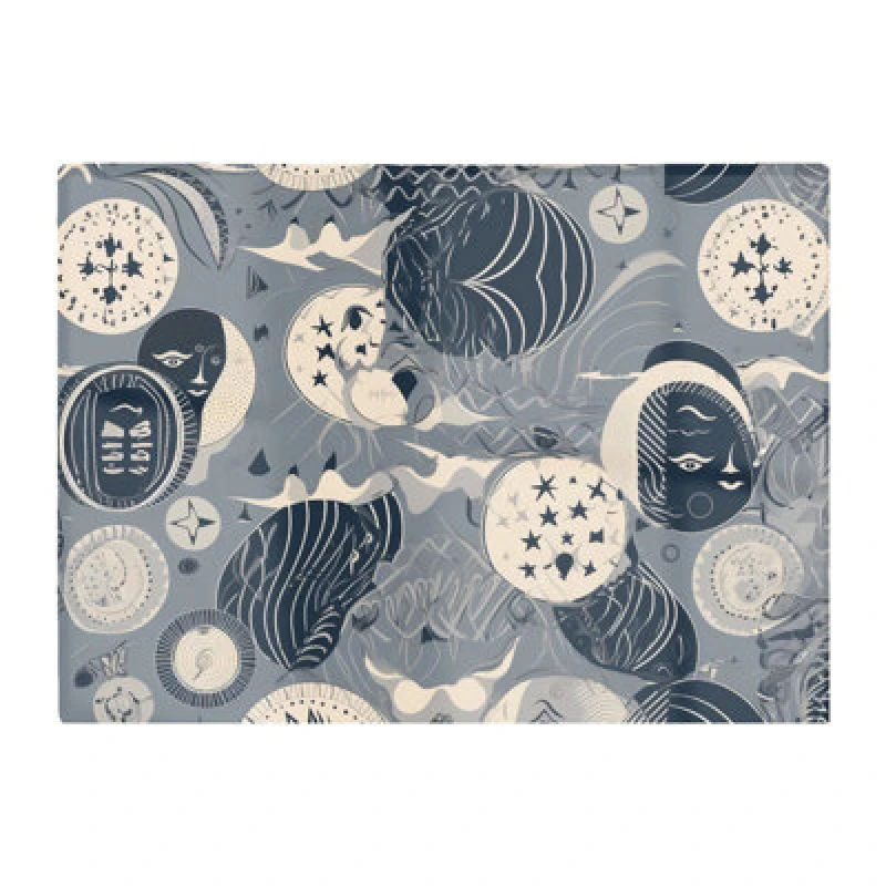 Image of Warren Reed Designer Abstract Moon And Stars Glass Chopping Board