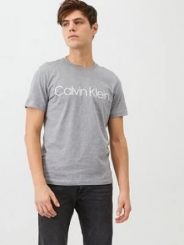 Image of Calvin Klein Front Logo T-Shirt - Grey