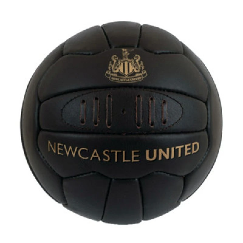 Image of Newcastle United Fc Heritage Retro Leather Mini Football Black/gold (1)