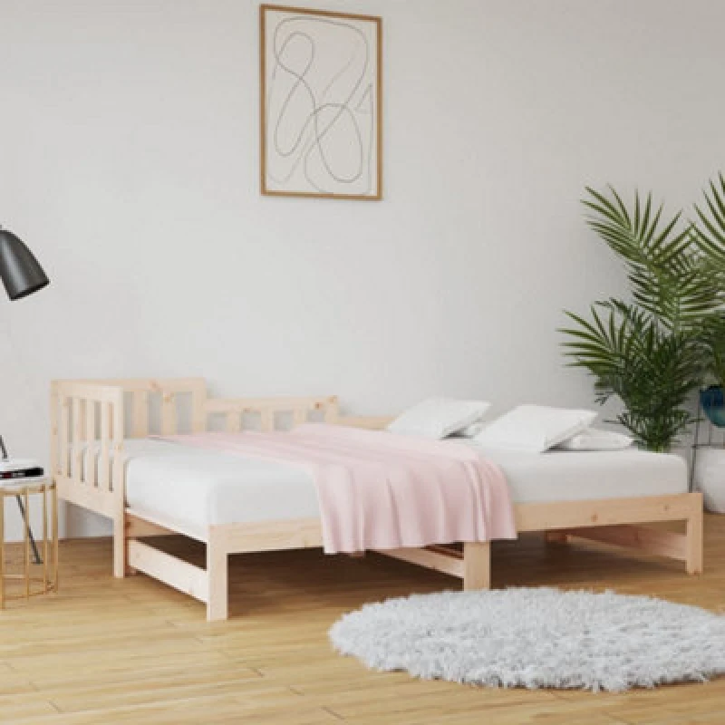 Image of VIDAXL Pull-out Day Bed without Mattress 2x(90x190) cm Solid Wood Pine Vidaxl 8720287136347