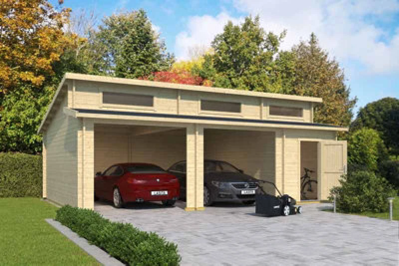 Image of Lasita Maja Hawaii-Log Cabin, Wooden Garden Room, Timber Summerhouse, Home Office - L820 X W579.6 X H321.5 Cm