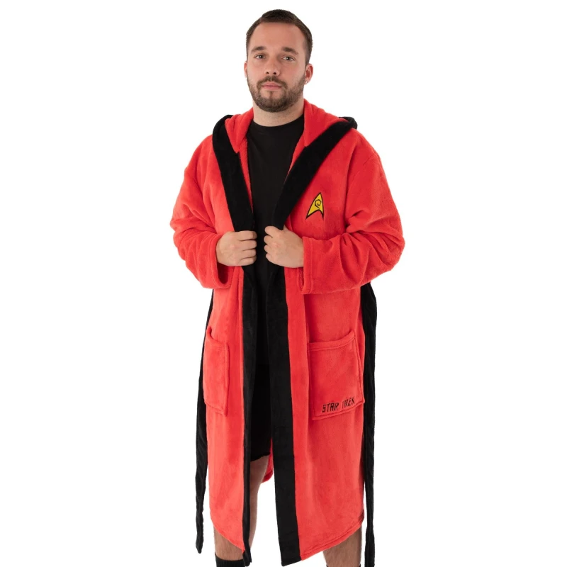 Image of Star Trek Hooded Bathrobe Red male