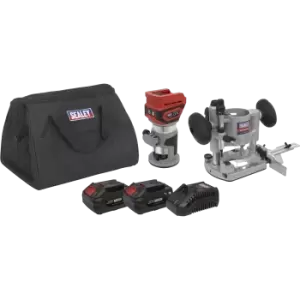 Image of Sealey CP20VTR 20v Cordless Brushless 1/4" Trim Router 2 x 4ah Li-ion Charger Bag