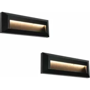 Image of Loops - 2 pack Outdoor Pathway Guide Light - Indirect 2W Warm White LED - Black abs