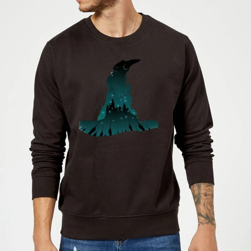 Image of Harry Potter Sorting Hat Silhouette Sweatshirt - Black - L
