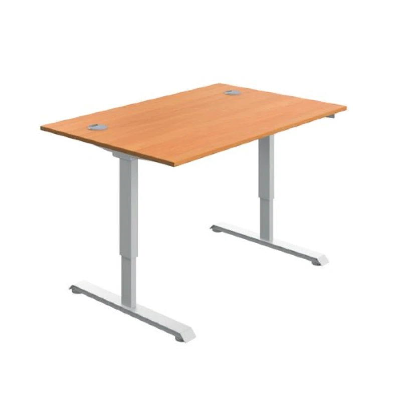 Image of Serrion Single Motor Sit/Stand Desk 1200x800x730-1220mm Beech/White KF800324