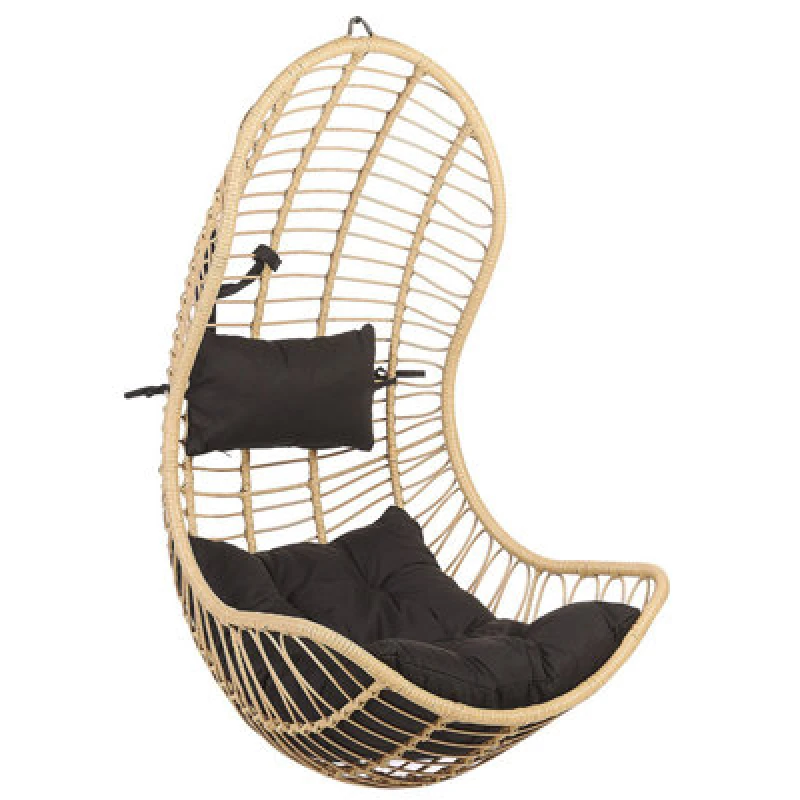 Image of Beliani Hanging Chair Pineto Pe Rattan Natural