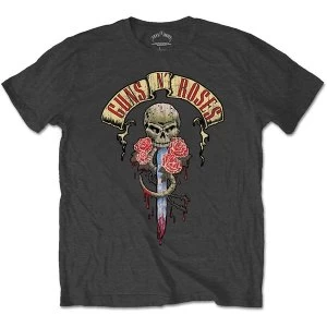 Image of Guns N' Roses - Dripping Dagger Unisex Medium T-Shirt - Grey