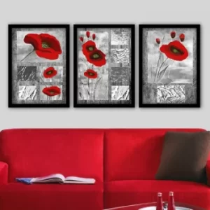 Image of 3SC120 Multicolor Decorative Framed Painting (3 Pieces)
