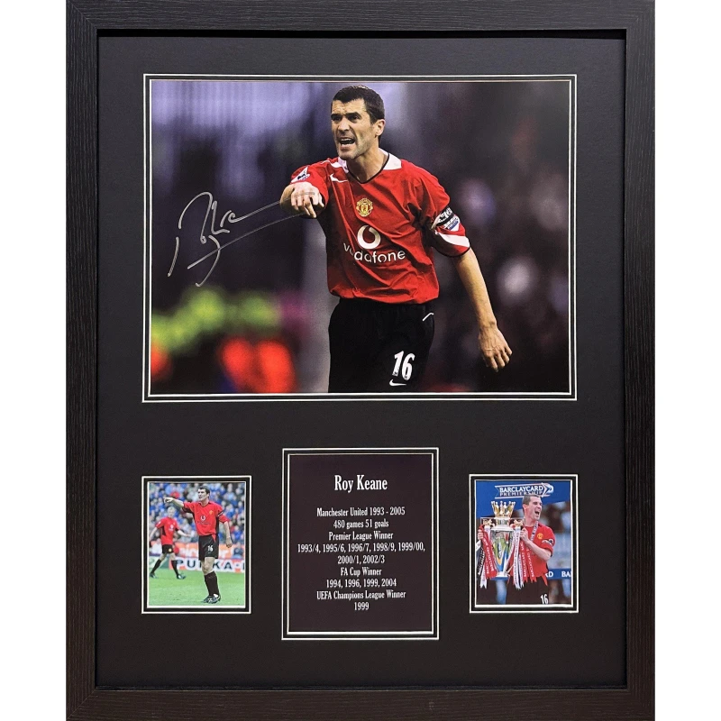 Image of AllStarSignings Ltd Roy Keane signed & framed Manchester United photo Red unisex One Size