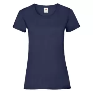 Image of Fruit Of The Loom Ladies/Womens Lady-Fit Valueweight Short Sleeve T-Shirt (Pack Of 5) (S) (Deep Navy)