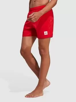 Image of adidas Sportswear Short Length Solid Swim Shorts, Red Size M Men