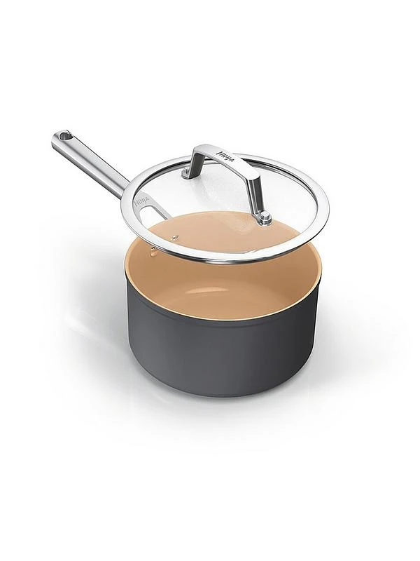 Image of Ninja Extended Life Ceramic 18cm Saucepan CW90218UK Sauce Pans 18cm Grey 38764002001