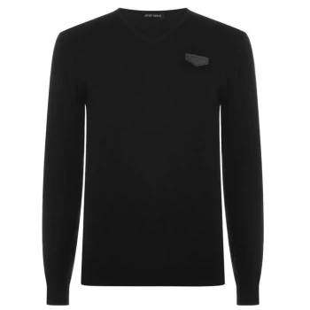 Image of Antony Morato V Neck Knit Jumper - Black