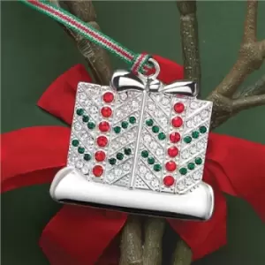 Image of Newbridge Silverware Gift with Coloured Stones Christmas Decoration