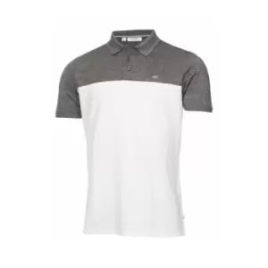 Image of Calvin Klein COLOUR BLOCK POLO SHIRT Charcoal/White - L