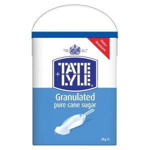 Image of Tate Lyle 3KG White Granulated Pure Cane Sugar 1 x Drum with Handle