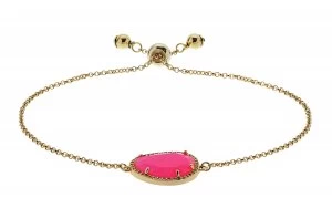 Image of Revere Gold Colour Magenta Agate Cubic Zirconia Bracelet