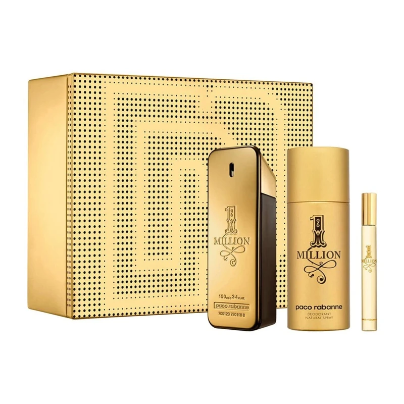Image of Paco Rabanne 1 Million Gift Set 100ml Eau de Toilette + 150ml Deodorant Spray + 10ml EDT