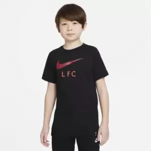 Image of Nike Liverpool T Shirt 2021 2022 Junior - Black