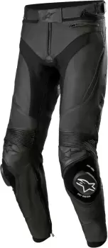 Image of Alpinestars Missile V3 Airflow Motorcycle Leather Pants, black, Size 48, black, Size 48