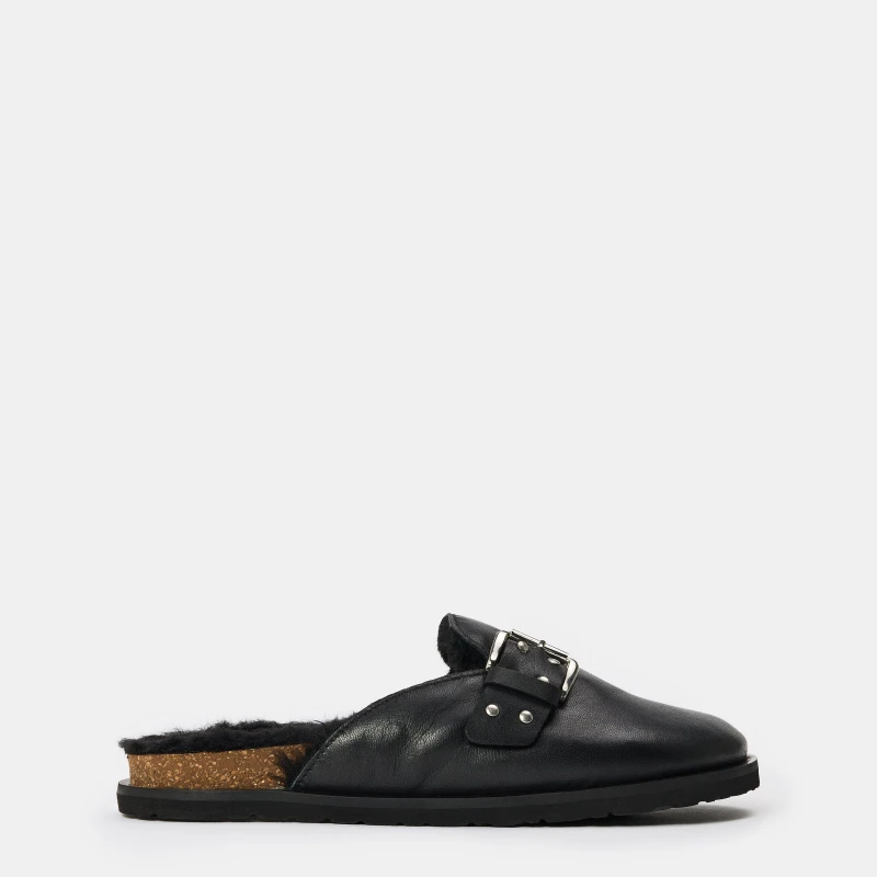 Image of Steve Madden Womens Evergreen Clogs Black Lthr female 3 (36)