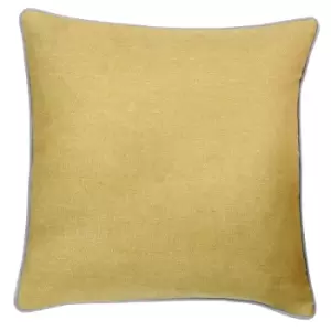 Image of Bellucci Piped Contrasting Trim Cushion Ochre/Light Grey, Ochre/Light Grey / 55 x 55cm / Cover Only