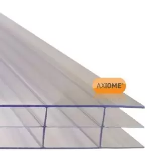 Image of Axiome Clear Polycarbonate Multiwall Roofing Sheet (L)5M (W)1050mm (T)16mm