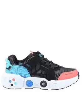 Image of Skechers Boys Gametronix Trainers - Black, Size 12.5 Younger