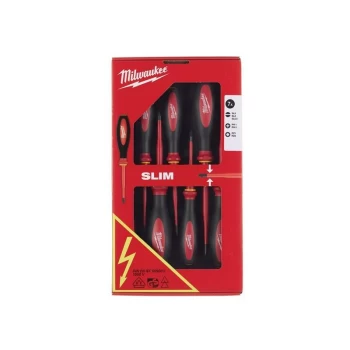 Image of Milwaukee Hand Tools - VDE Slim Screwdriver Set, 7 Piece