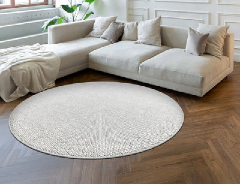 Image of RugsX Carpet Casablanca Loom Circle Silver, Loop, Soft Indoor & Outdoor Circle 100 Cm